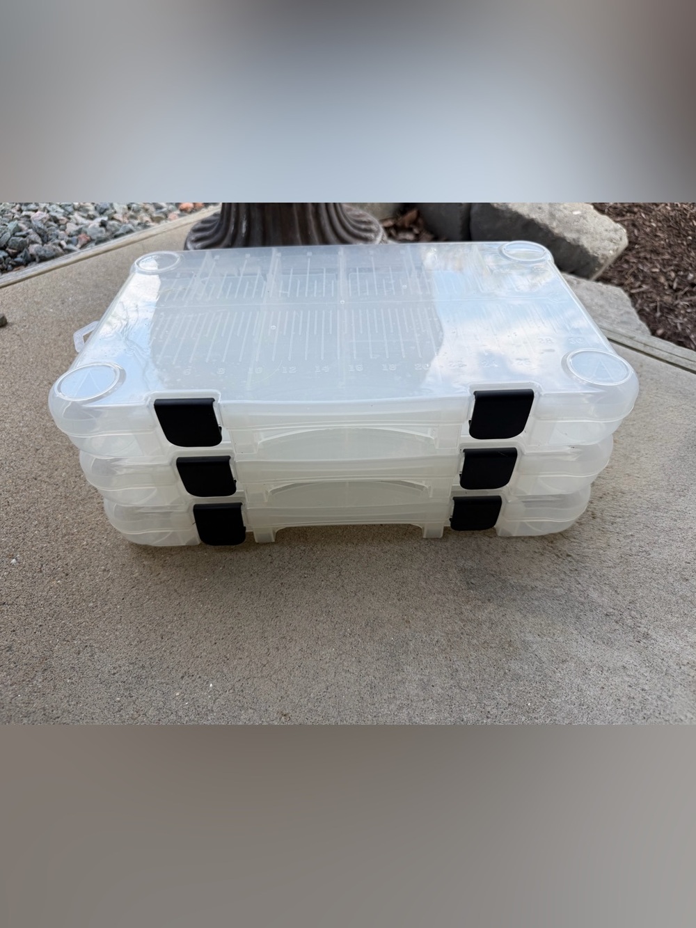 3 Clear Tackle Boxes